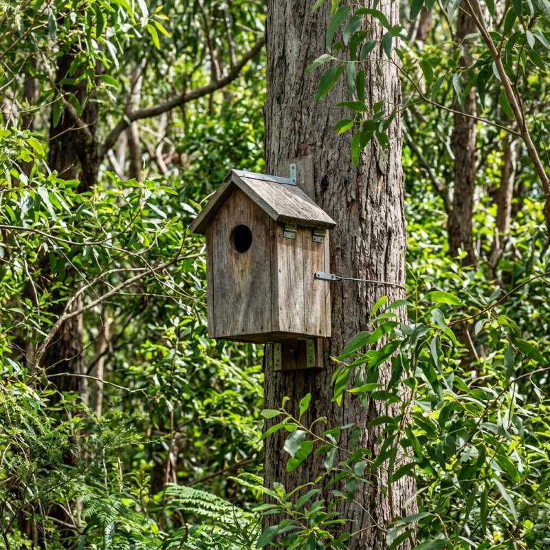 Animal nesting box installed as a humane alternative to a Batesford roof cavity